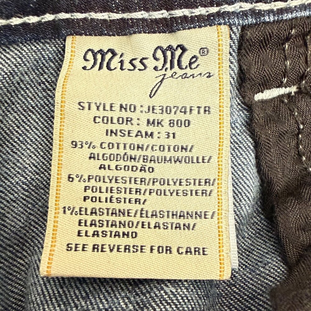 Miss Me Jeans Signature Straight (JE3074FTR) - Women's 30 - Fleur Di Lis Pocket - Picture 9 of 13